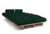 Sofa Bed Futon 140x200 - Slim Comfort Classic - Pascall Bottle Green