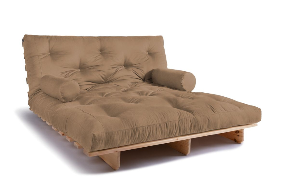 Sofa Bed Futon 160x200 - Slim Basic Classic - Pascall Beige