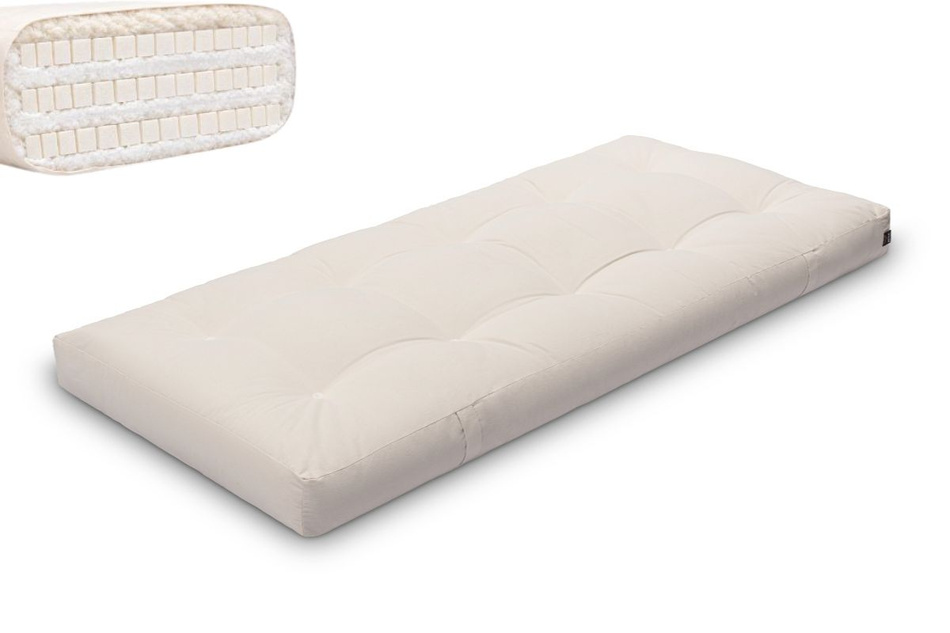 Futon Mattress 90x200 with latex - Comfort Trio Latex Wool - Pascall Ecru