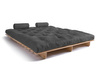 Sofa Bed Futon 180x200 - Slim Exclusive Classic - Pascall Grey