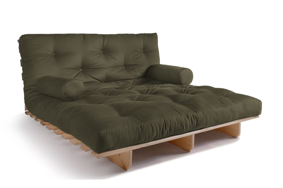 Sofa Bed Futon 140x200 - Slim Basic Classic - Pascall Khaki