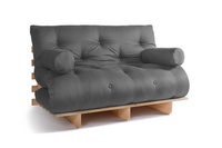 Sofa Bed Futon 140x200 - Slim Basic Classic - Pascall Grey