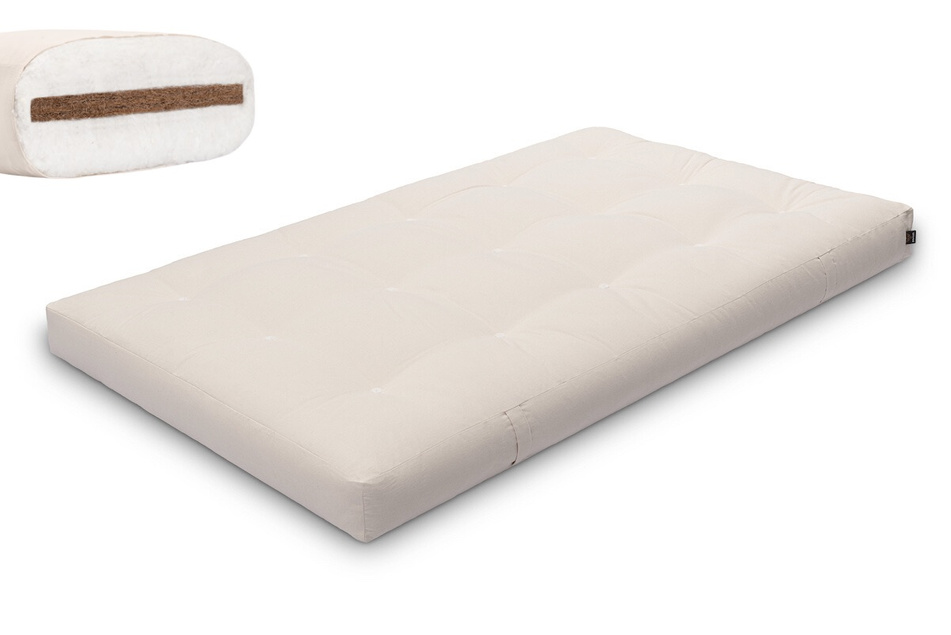 Futon Mattress 120x200 with coconut - Medium Coco - Pascall Ecru