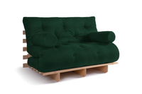 Sofa Bed Futon 120x200 - Slim Basic Classic - Pascall Bottle Green