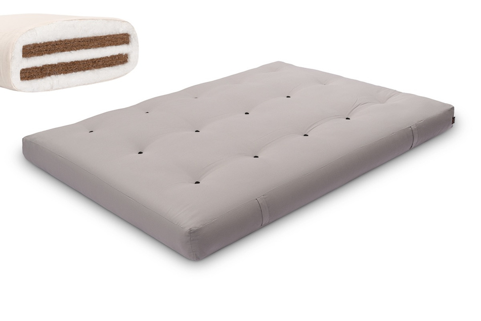 Futon Mattress 160x200 with coconut - Medium Duo Coco - Pascall Grey