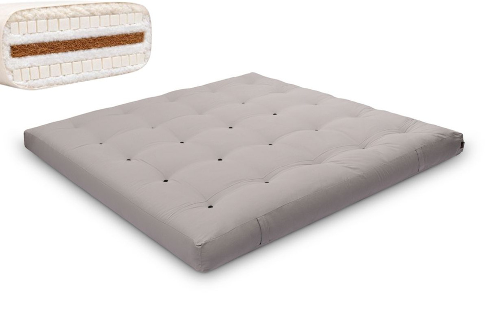 Futon Mattress 200x200 with wool, coconut and 2x latex - Comfort Wool - Pascall Grey