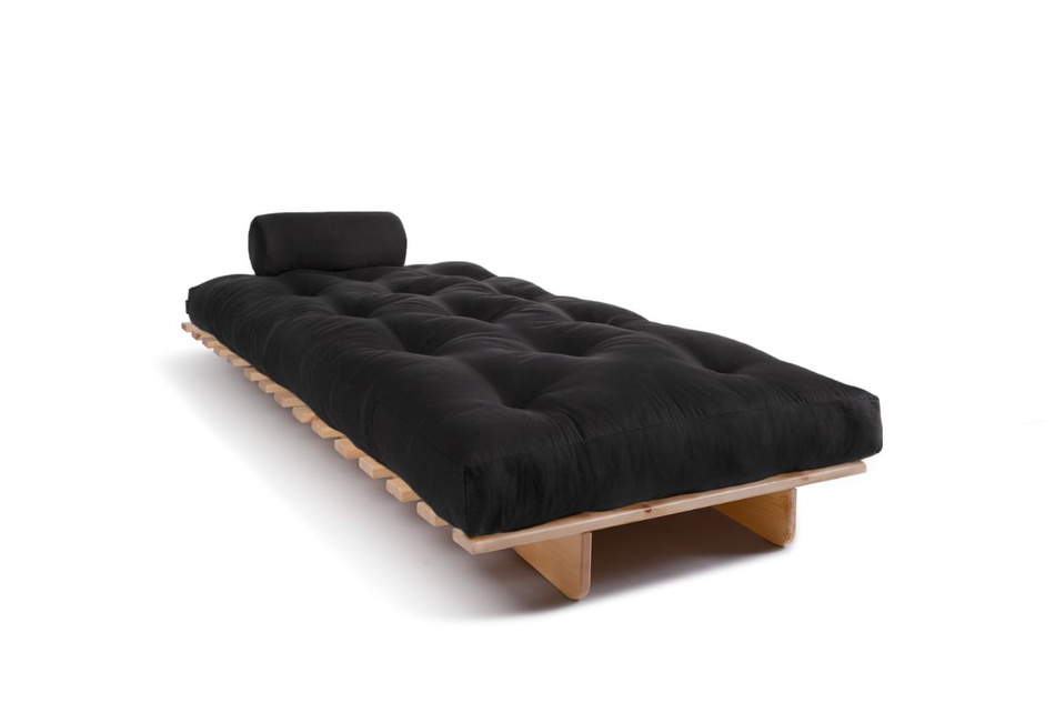Sofa Bed Futon 90x200 - Slim Comfort Classic - Pascall Black