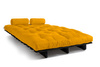 Sofa Bed Futon 140x200 - Slim Comfort Black - Pascall Yellow
