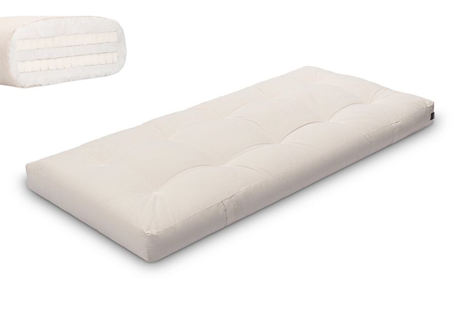 Futon Mattress 90x200 with latex - Medium Duo Latex - Pascall Ecru