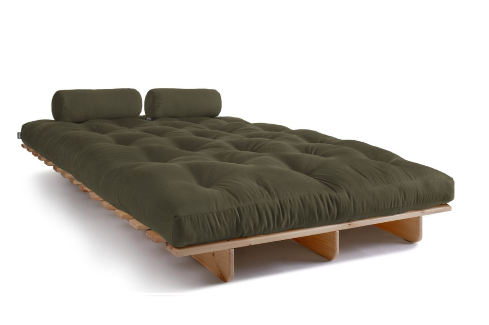 Sofa Bed Futon 140x200 - Slim Basic Classic - Pascall Khaki
