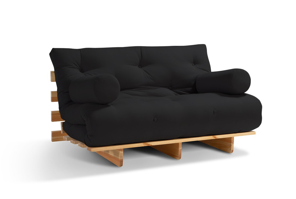 Sofa Bed Futon 120x200 - Slim Comfort Classic - Pascall Black