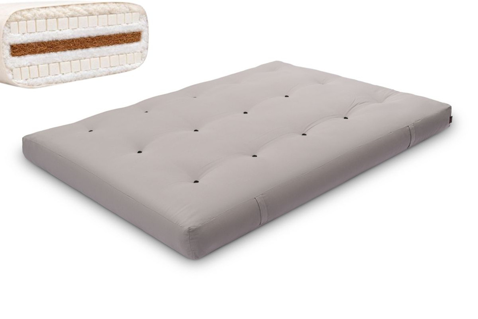 Futon Mattress 140x200 with wool, coconut and 2x latex - Comfort Wool - Pascall Grey