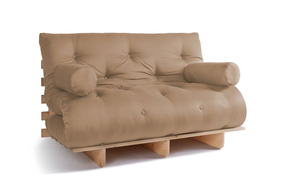 Sofa Bed Futon 140x200 - Slim Basic Classic - Pascall Beige