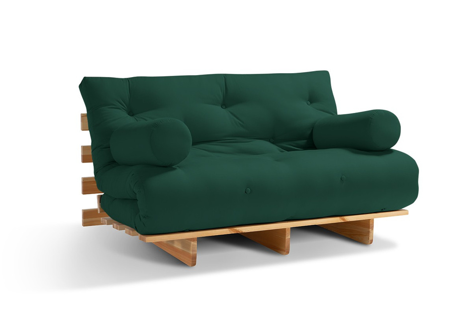 Sofa Bed Futon 120x200 - Slim Comfort Classic - Pascall Bottle Green