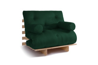 Sofa Bed Futon 90x200 - Slim Basic Classic - Pascall Bottle Green