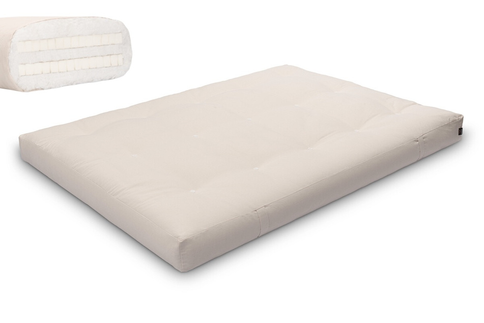 Futon Mattress 140x200 with latex - Medium Duo Latex - Pascall Ecru