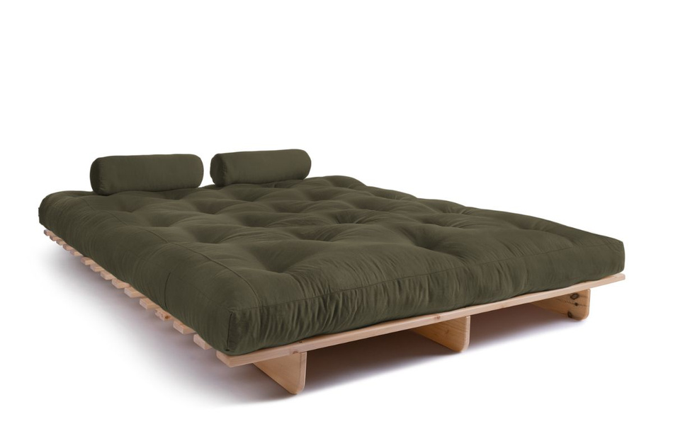 Sofa Bed Futon 160x200 - Slim Basic Classic - Pascall Khaki