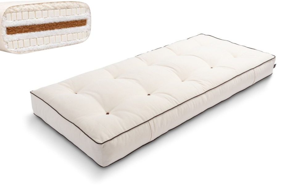 Futon Mattress 90x200 with wool, coconut and 2x latex - Comfort Wool - Pascall Kedro Ecru