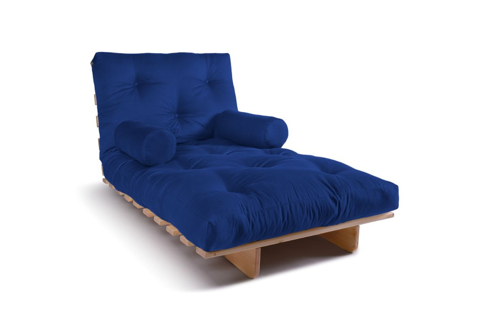 Sofa Bed Futon 90x200 - Slim Comfort Classic - Pascall Blue