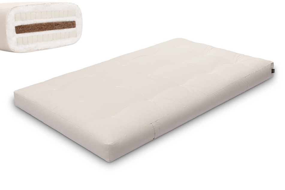 Futon Mattress 120x200 with coconut and 2x latex - Comfort Relax - Pascall Ecru