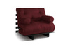 Sofa Bed Futon 90x200 - Slim Comfort Black - Pascall Burgundy