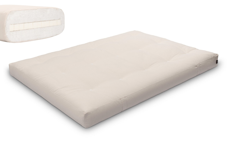 Futon Mattress 140x200 with latex - Medium Latex - Pascall Ecru