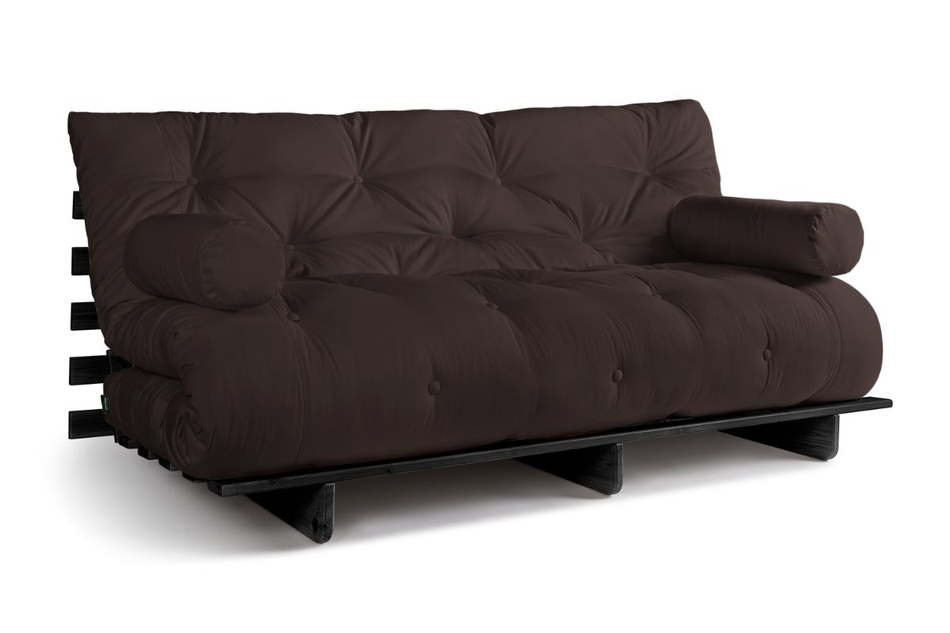 Sofa Bed Futon 180x200 - Slim Comfort Black - Pascall Brown
