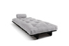 Sofa Bed Futon 90x200 - Slim Comfort Black - Pascall Light Grey