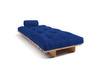 Sofa Bed Futon 90x200 - Slim Comfort Classic - Pascall Blue