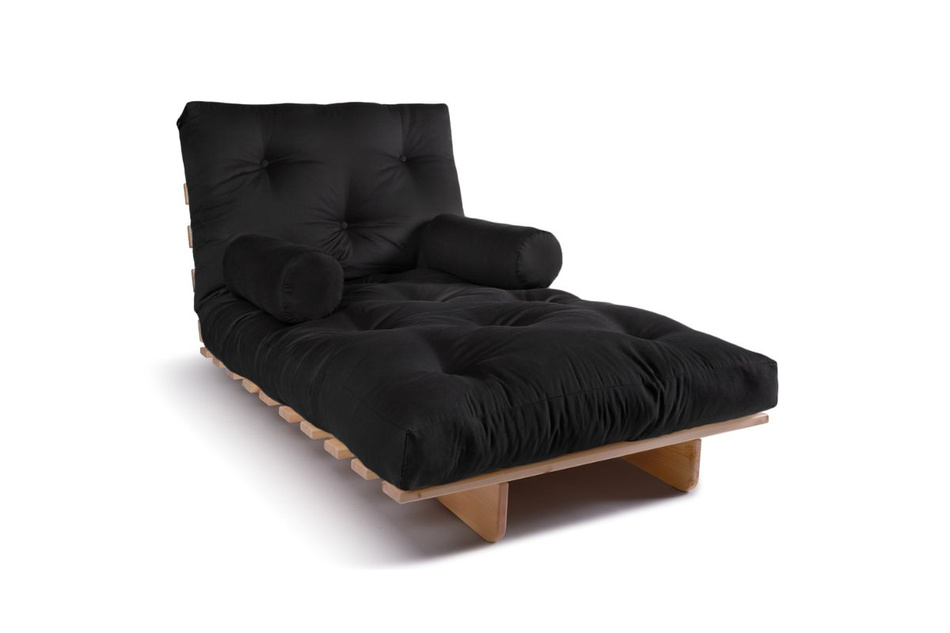 Sofa Bed Futon 90x200 - Slim Comfort Classic - Pascall Black