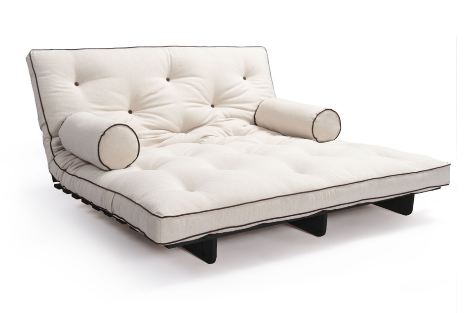 Sofa Bed Futon 160x200 - Slim Comfort Black - Pascall Kedro Linen