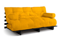 Sofa Bed Futon 180x200 - Slim Comfort Black - Pascall Yellow