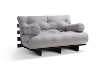 Sofa Bed Futon 120x200 - Slim Basic Black - Pascall Light Grey