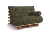 Sofa Bed Futon 120x200 - Slim Exclusive Classic - Pascall Khaki