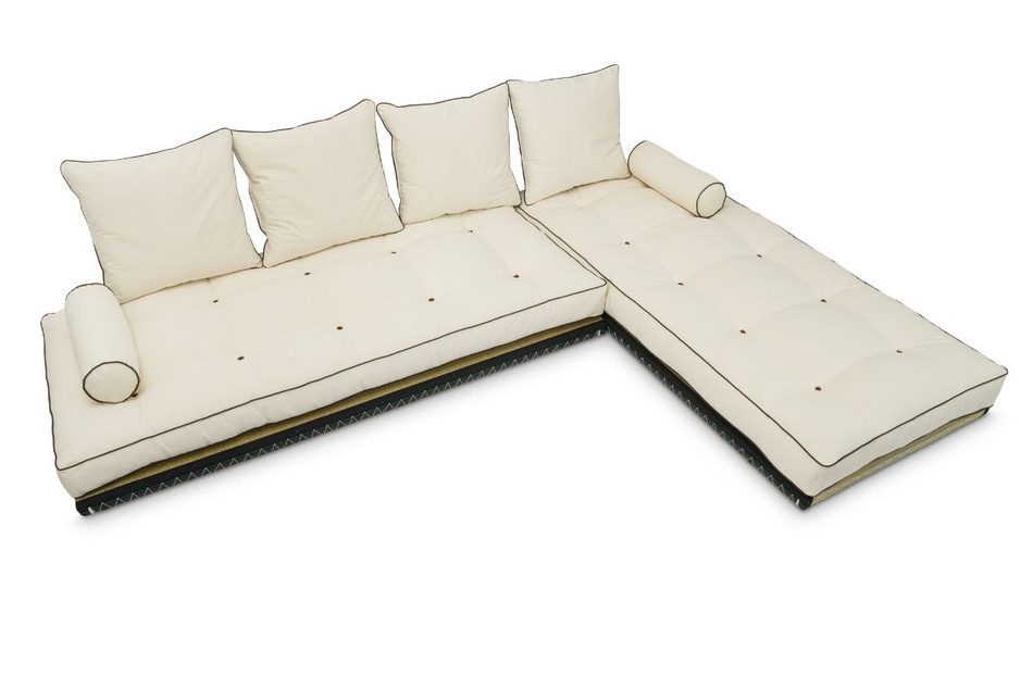 Corner Sofa Tatami Medium Coco Kedro 100x200 - Pascall Futon Ecru