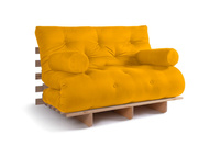 Sofa Bed Futon 120x200 - Slim Basic Classic - Pascall Yellow