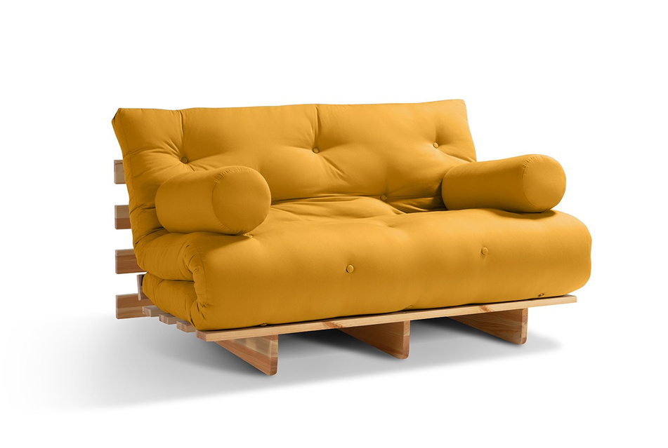 Sofa Bed Futon 120x200 - Slim Basic Classic - Pascall Yellow