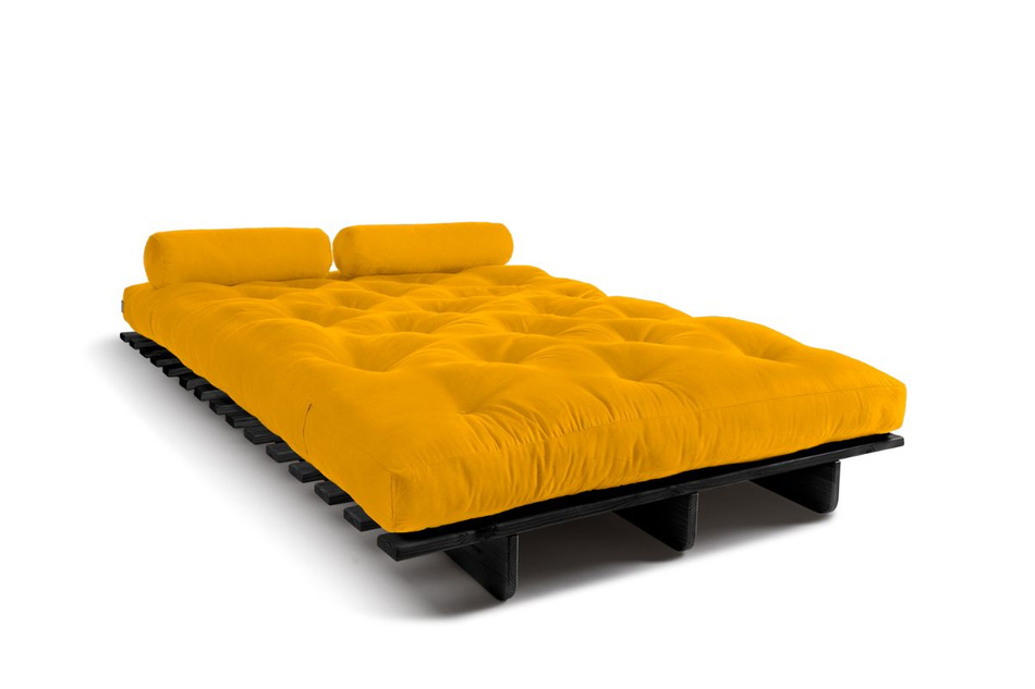 Sofa Bed Futon 120x200 - Slim Basic Black - Pascall Yellow