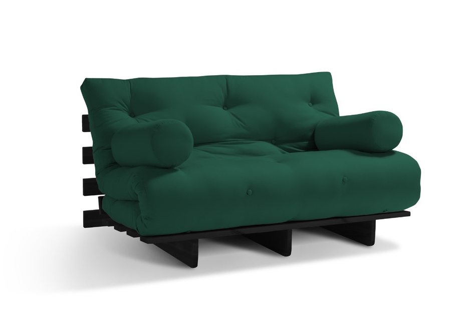 Sofa Bed Futon 180x200 - Slim Exclusive Black - Pascall Bottle Green