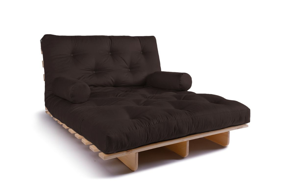 Sofa Bed Futon 120x200 - Slim Basic Classic - Pascall Brown