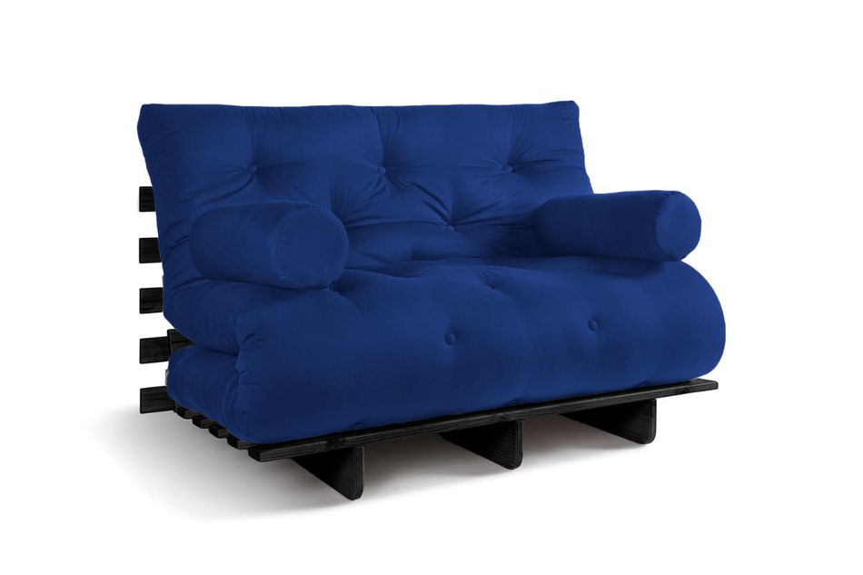 Sofa Bed Futon 120x200 - Slim Basic Black - Pascall Blue