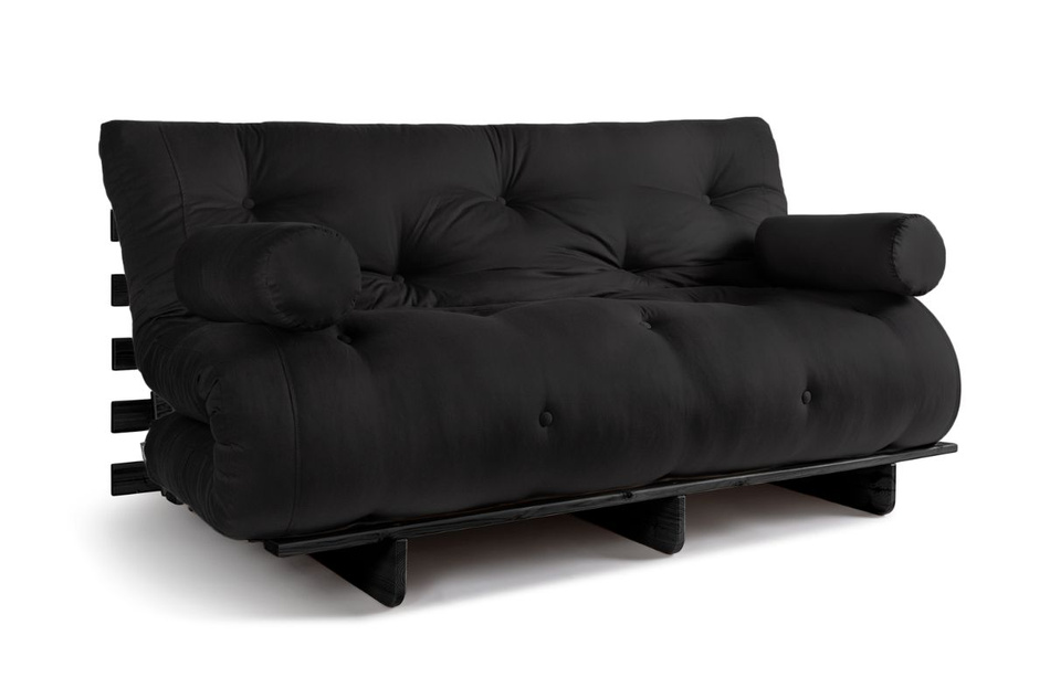 Sofa Bed Futon 160x200 - Slim Basic Black - Pascall Black