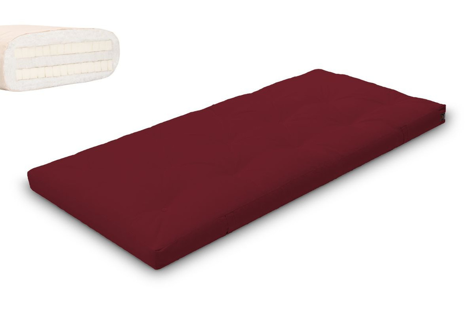 Futon Mattress 90x200 with latex - Slim Duo Latex - Pascall Burgundy