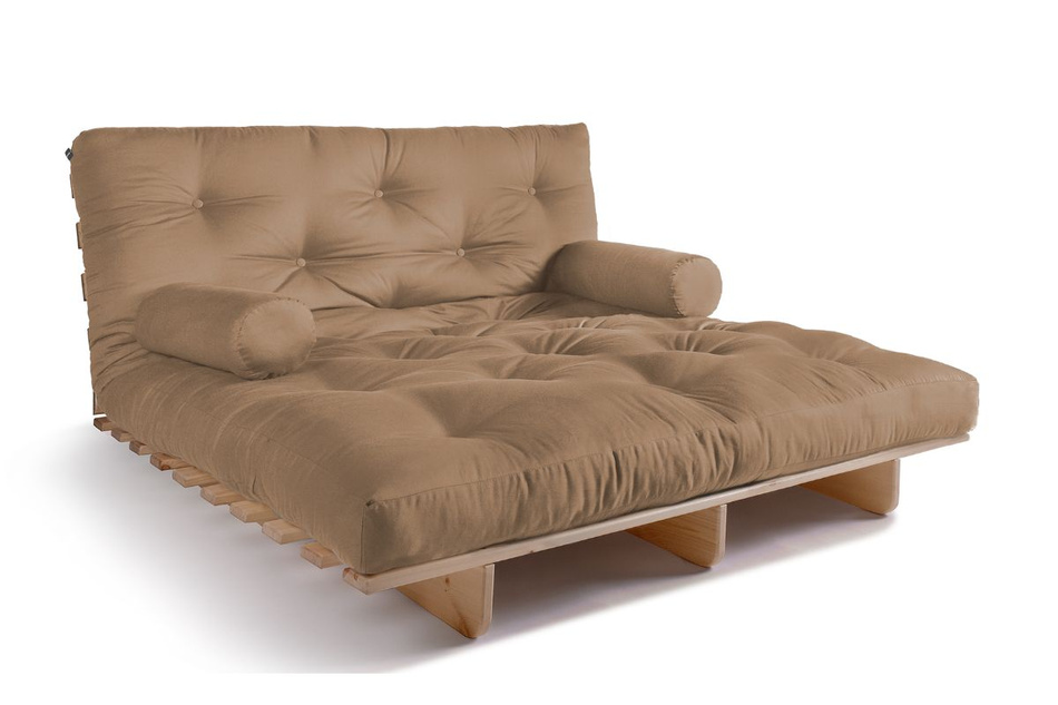 Sofa Bed Futon 140x200 - Slim Basic Classic - Pascall Beige