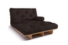 Sofa Bed Futon 120x200 - Slim Comfort Classic - Pascall Brown