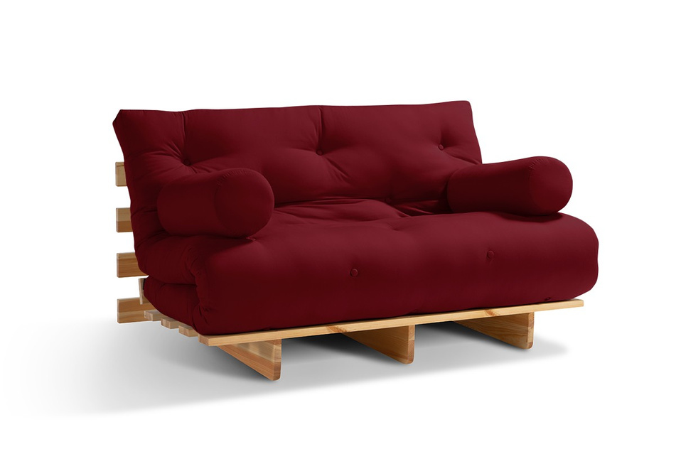 Sofa Bed Futon 120x200 - Slim Basic Classic - Pascall Burgundy