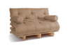 Sofa Bed Futon 140x200 - Slim Basic Classic - Pascall Beige