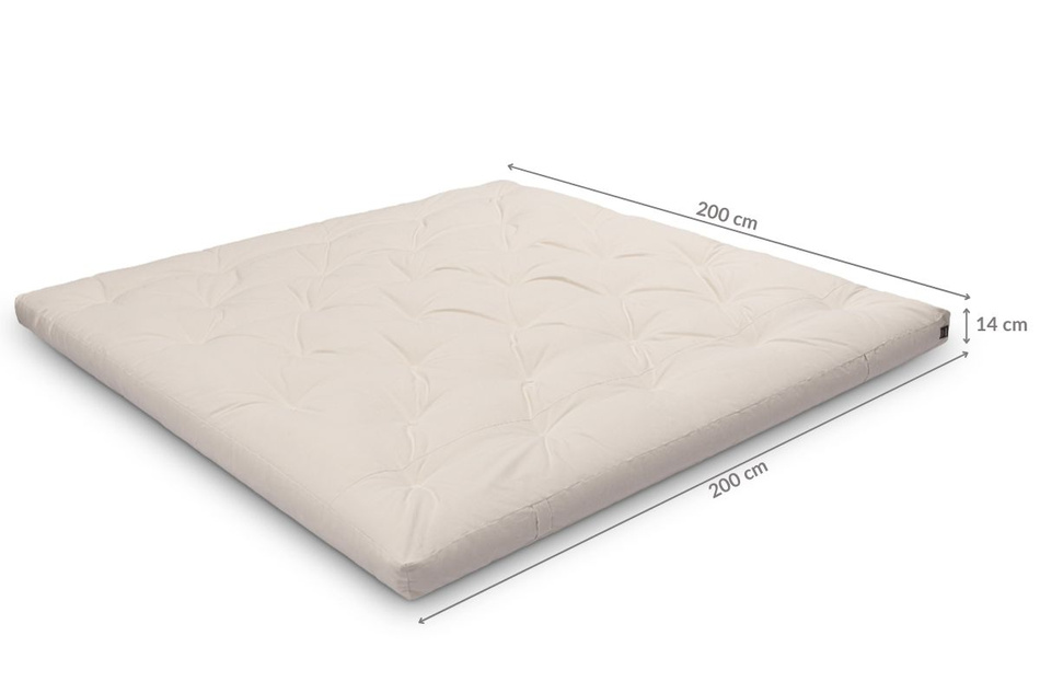 Futon Mattress 200x200 with latex - Slim Latex - Pascall Black