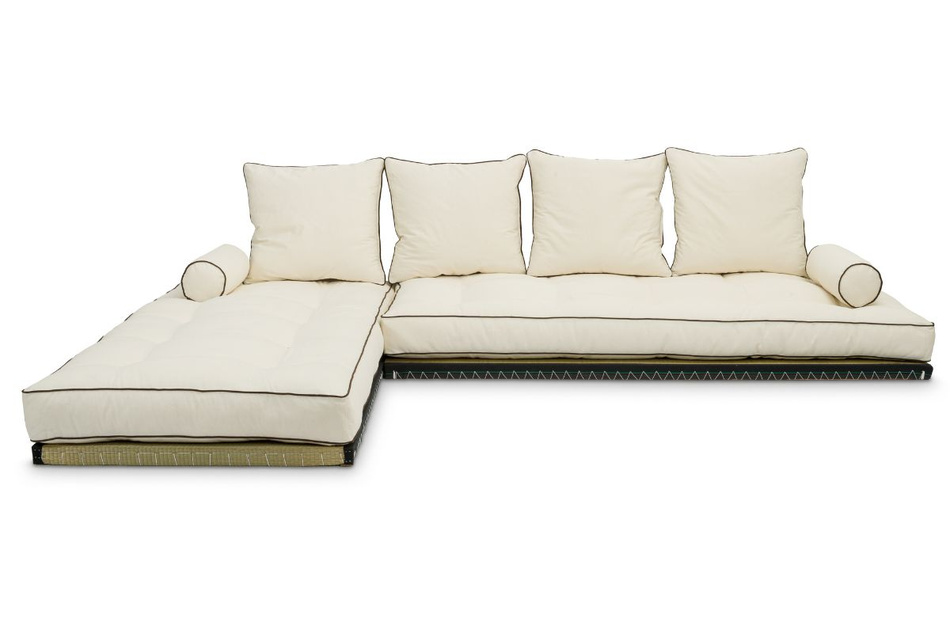 Corner Sofa Tatami Medium Duo Coco Kedro 80x200 - Pascall Futon Ecru