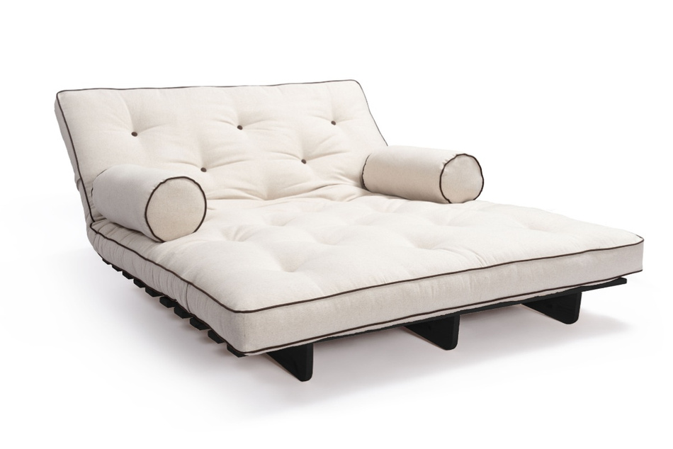 Sofa Bed Futon 140x200 - Slim Comfort Black - Pascall Kedro Linen